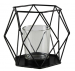 K&uuml;&uuml;nlahoidja Splendid Sera, klaas/metall, 11 cm, l&auml;bipaistev/must