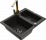 K&ouml;&ouml;givalamu Mexen Carlos 6518581500-75+670300-50+66921-70, graniit, 58 cm x 47 cm x 17.7 cm, metallic black/gold+gold(b)