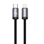 Kaabel Jellico B27 Woven Cotton, Lightning/USB 3.0 Type-C, 100 cm, must v., 30 W