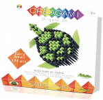 Paberkujukeste valmistamise komplekt, kilpkonn Creagami 3D Origami XS, must/roheline