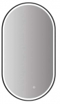 Peegel Vento LED Parma, valgustusega, rippuv, 50 cm x 90 cm, must v.