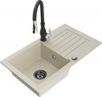 K&ouml;&ouml;givalamu koos kraaniga Mexen Pablo, graniit, 75 cm x 43 cm x 16.1 cm, must/pruunikas