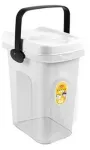 Lemmikloomatoidu s&auml;ilituskast Stefanplast, 7 l, 23 x 19 x 31 cm, l&auml;bipaistev v./valge v.