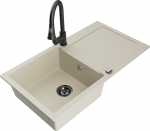 K&ouml;&ouml;givalamu koos kraaniga Mexen Leo, graniit, 90 cm x 50 cm x 19 cm, must/pruunikas