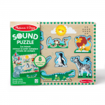 Puidust pusle, loomad Melissa & Doug Zoo Sound, mitmev&auml;rviline, 8 tk