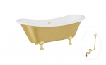 Vann, teisaldatav Besco Amelia Glam, 190 cm x 77 cm x 69 cm, ovaalne, kuldne