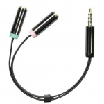 Adapter Deltaco Baltic, 3.5 mm Audio, 10 cm, must