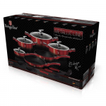 Kahjustatud pakendiga toode. Poti ja panni komplekt, koos tarvikutega Berlinger Haus Metallic Line Burgundy Noir Edition BH-1632