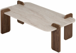 Kohvilaud Nordure Renard, p&auml;hklipuu v./travertine v., 60 cm x 120 cm x 35 cm