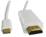 Juhe Qoltec USB 3.1 C male, HDMI, 2 m, valge v.