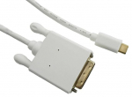 Juhe Qoltec USB 3.1 C male, DVI male, 1 m, valge