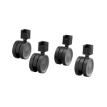 Kotirattad Elfa 222020, 6.5 cm x 4.2 cm x 8.9 cm, must, 4 tk