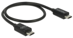 Laadimisjuhe Delock, 2 x Micro USB male, 30 cm, must v.