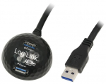 Adapter Logilink USB 3.0 A male, USB 3.0 A female x 2, 1.5 m