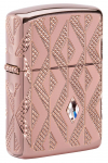 Tulemasin Zippo Armor&reg; Geometric Diamond Pattern Design 49702, roosa v.