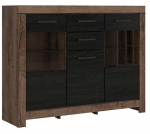 Kummut Balin S365-KOM1D2W2S-DMON/DCA, pruun v./must v., 124.5 cm x 45 cm x 160 cm