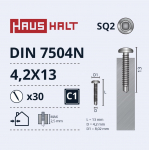 Isekeermestavad kruvid Haushalt DIN 7504N, 4.2 mm x 13 mm, 30 tk