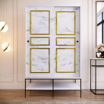 Riidekapp Kalune Design Martin 120, kuldne v./valge v./must v., 120 cm x 57 cm x 200 cm