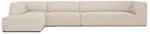 Nurgadiivan Micadoni Home Ruby 5 Seats, kreemjasvalge, vasak, 366 x 180 cm x 69 cm