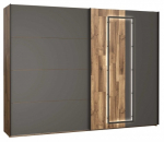 Riidekapp Forte Sirius SRBS12412B-C777, tamm v./must v., 61 cm x 270 cm x 210 cm