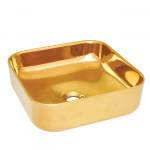 Vannitoa kraanikauss Invena Malaga, keraamiline, 39 cm x 39 cm x 14 cm, kuldne v.