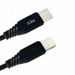 iLike CTL01 Vastupidav TPE USB-C kiirlaadija kaabel Lightning 1m Must