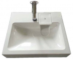 Vannitoa kraanikauss LAWA6060, kivimass, 60 cm x 60 cm x 11 cm, valge v.