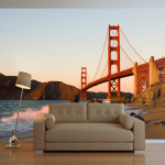 Fototapeet Artgeist Golden Gate Bridge - Sunset, San Francisco FTNT1164SAM, 270 cm x 343 cm