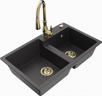 K&ouml;&ouml;givalamu koos kraaniga Mexen Tomas Savita, graniit, 80 cm x 50 cm x 19 cm, black granite