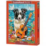 Pusle Castorland 500 el. Dog Collie Guitar And The Sea B-54008, 47 cm x 33 cm, 500 tk, mitmev&auml;rviline