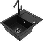 K&ouml;&ouml;givalamu koos kraaniga Mexen Enzo, vaik/graniit, 57.6 cm x 46.5 cm x 17.4 cm, must