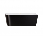 Vann, teisaldatav Besco Zoya, 150 cm x 75 cm x 58 cm, parempoolne, must