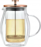 Kohvikann French Press Klausberg KB-7722, 0.6 l, l&auml;bipaistev v./kuldne v.