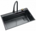 K&ouml;&ouml;givalamu koos kraaniga Vento, roostevaba teras, 75 cm x 45 cm x 22 cm, grafiit v.