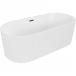 Vann seinaga, teisaldatav Mexen Paola, 150 cm x 75 cm x 58 cm, ovaalne, hall/valge matt