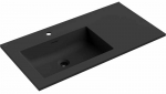 Vannitoa kraanikauss Mexen Otis Left, konglomeraat, 91 cm x 46.5 cm x 16.8 cm, must