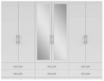 Riidekapp Herford, valge v., 54 cm x 270 cm x 210 cm, peegliga