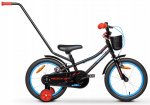 Lisaratastega laste jalgratas, laste Tabou Rocket ST, must v./punane v., 18"
