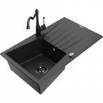 K&ouml;&ouml;givalamu koos kraaniga Mexen Cesar, graniit, 77.5 cm x 47 cm x 19 cm, metallic black/silver+black