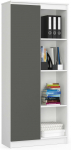 Kontorikapp Akord Furniture Factory R80 1D 4P CLP, valge v./grafiit v., 180 cm x 80 cm x 35 cm