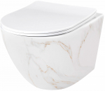 WC-pott, seinapealne Rea Carlos Flat Rimless, kaanega, 370 mm x 495 mm (kahjustatud pakend)