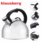 Vilega teekann Klausberg KB-7910, 2.5 l, h&otilde;be v./must v.