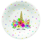 &Uuml;hekordne taldrik Paw Decor Collection Unicorn Party, &Oslash; 18 cm, 8 tk