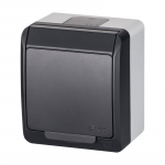 Pistikupesa Elektro-Plast Hermes 0324-07, maandusega, IP44, antratsiit/valge
