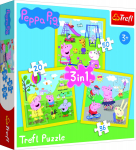 Pusle 3in1 Trefl Peppa Pig - Peppa Happy day, 106 tk
