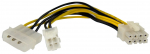 Kaabel StarTech EPS48ADAP 149603 LP4, 8 pin, 0.15 m, must v./kollane v.