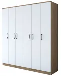 Riidekapp Kalune Design BA114 - 2274, valge v./p&auml;hklipuu v., 47.3 cm x 180 cm x 190.8 cm