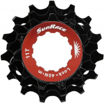 Hammasratas SunRace SPCS10 FRWE172, alumiinium/teras, must v./punane v., 4 tk