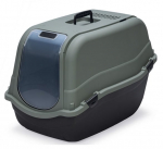 Suletud kassitualett Beeztees Romeo, must/hall, suletud, 65 cm x 44 cm x 46 cm