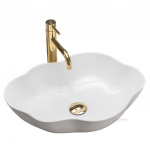 Vannitoa kraanikauss Rea Pearl, keraamiline, 51.5 cm x 37.5 cm x 13.5 cm, valge v.